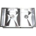 Contempo Living F32196040 32 in Undermount Double Bowl 60 by 40 Kitchen Zero Radius Sink Stainless Steel F321960/40